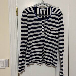 Frame Striped Linen Tee L